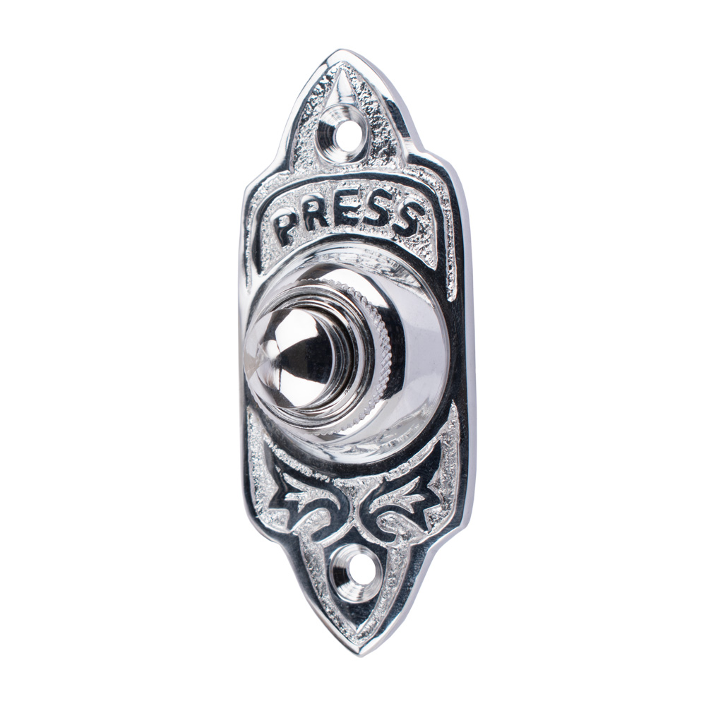 Dart Oblong Bell Push (76mm) - Polished Chrome